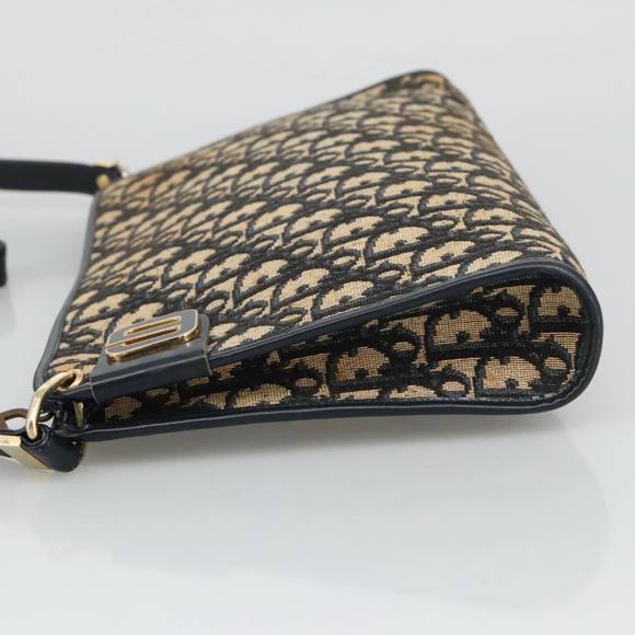 Christian Dior Trotter Canvas Shoulder Bag Navy Gold Auth ep6208 - Picture 5 of 16